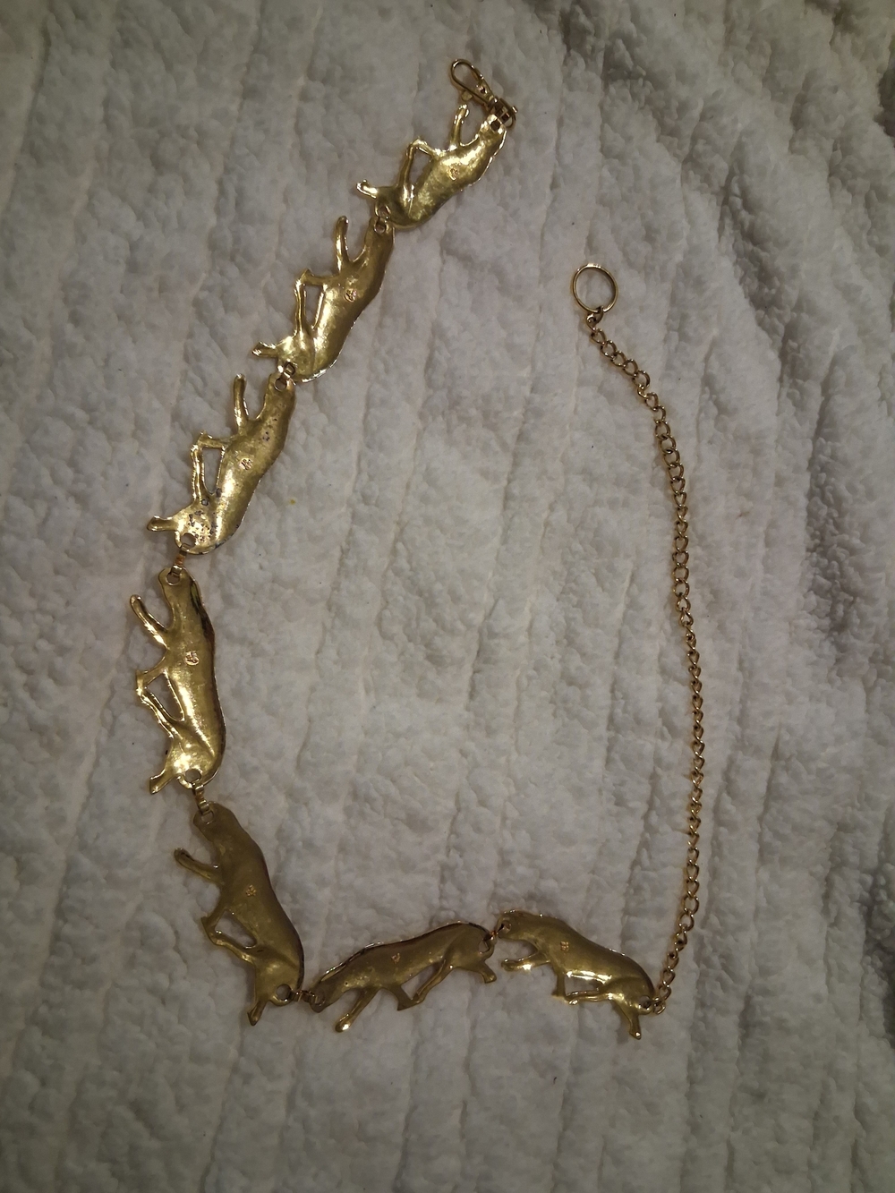 Vintage Signed “NI 97” Jaguar Gold Chain Belt Excellent Vintage Condition - Picture 10 of 13